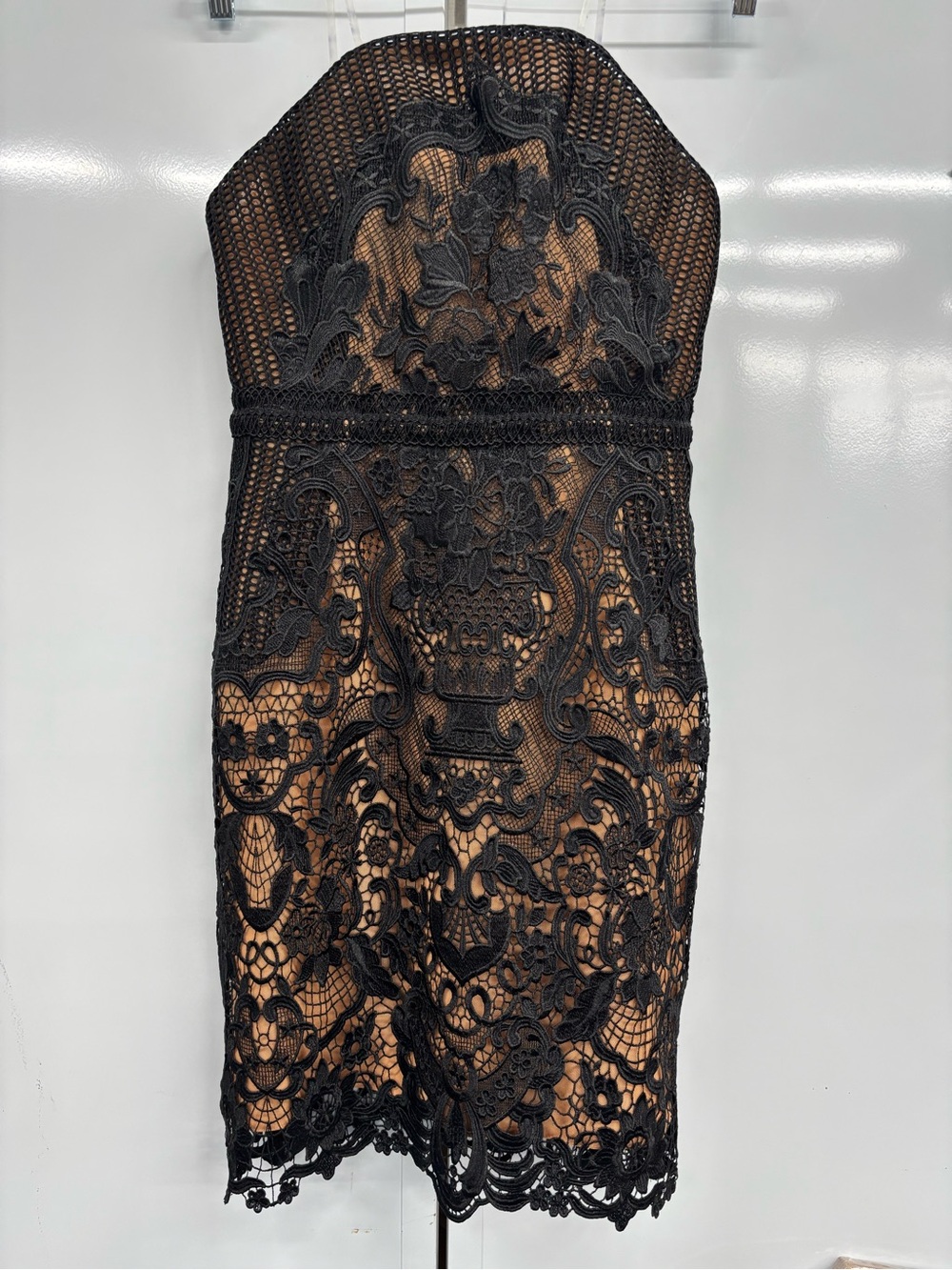 Charlotte Russe Black Lace Strapless Sheath Dress